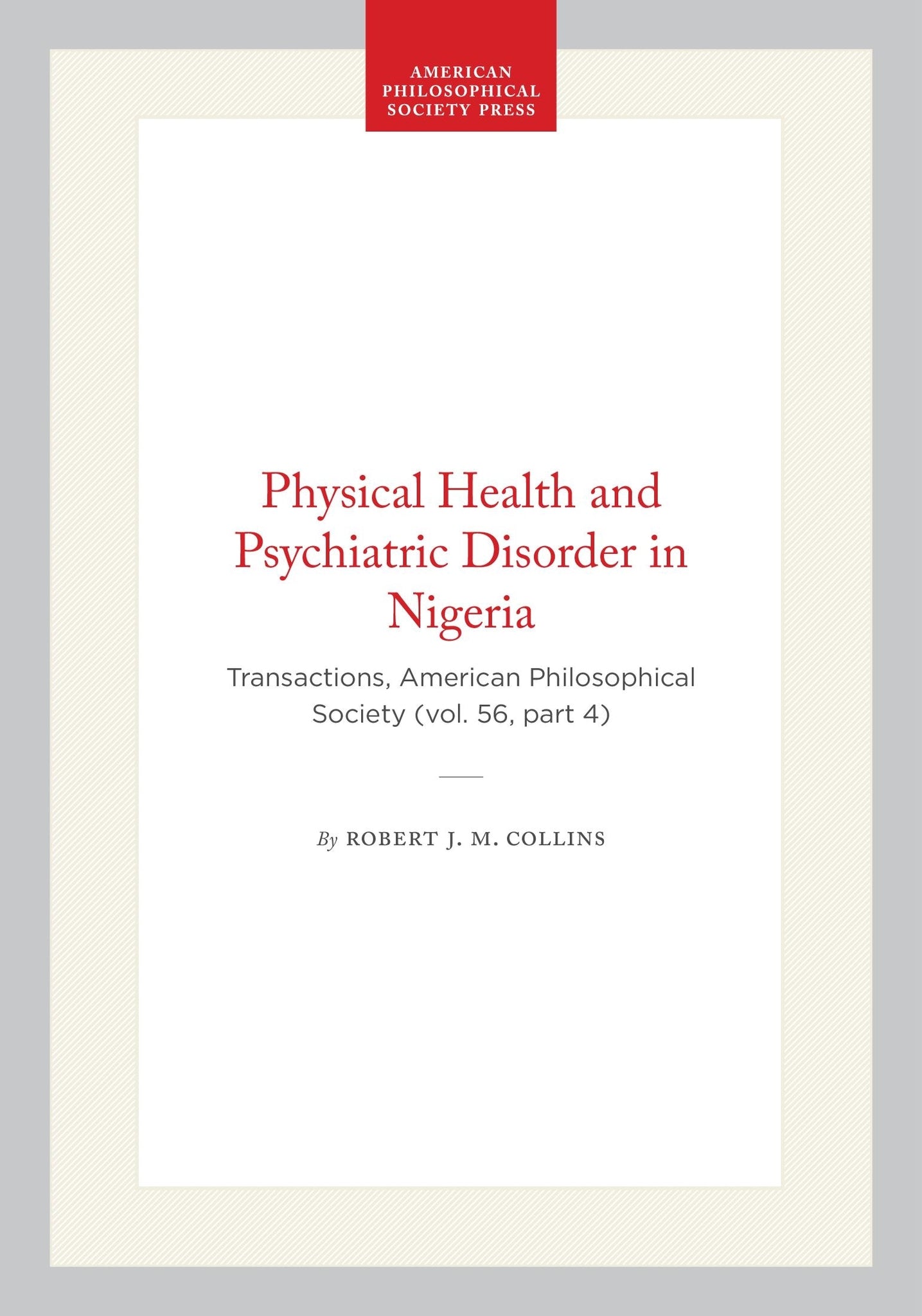 Physical Health and Psychiatric Disorder in Nigeria